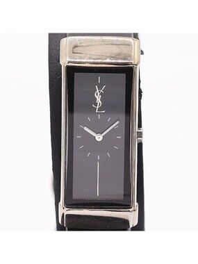 Saint Laurent In Order Yves Rectangular Quartz Black Dial Watch